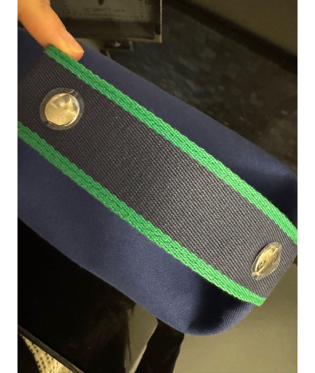 HERMES Синяя хлопковая косметичка, фото 5