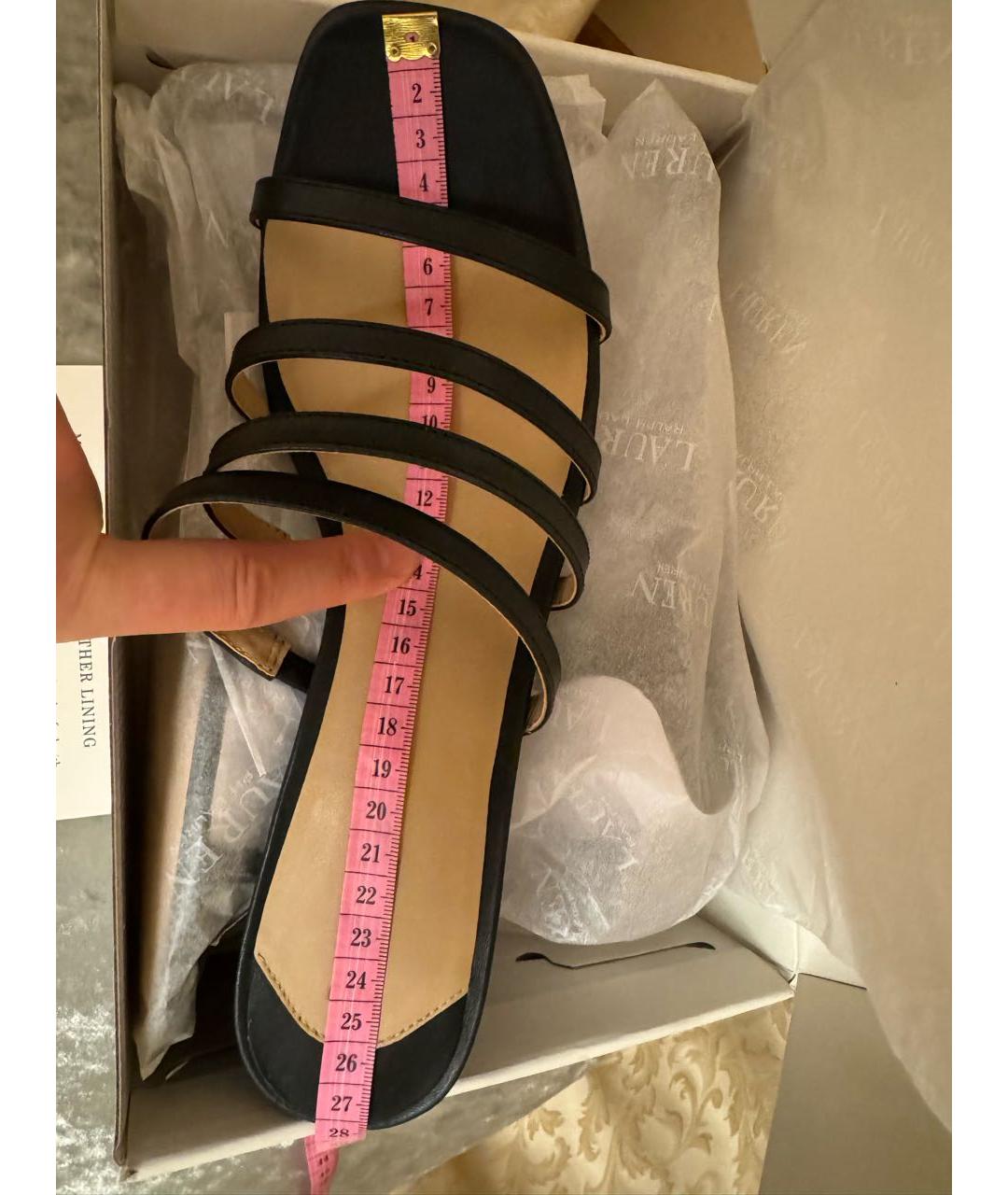 RALPH LAUREN Черные кожаные мюли, фото 5