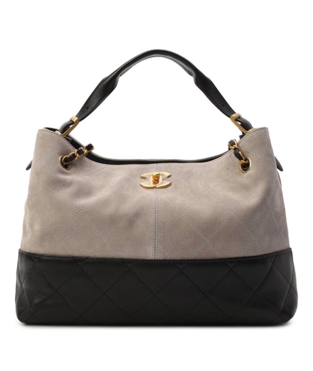 CHANEL Серая замшевая сумка через плечо, фото 8