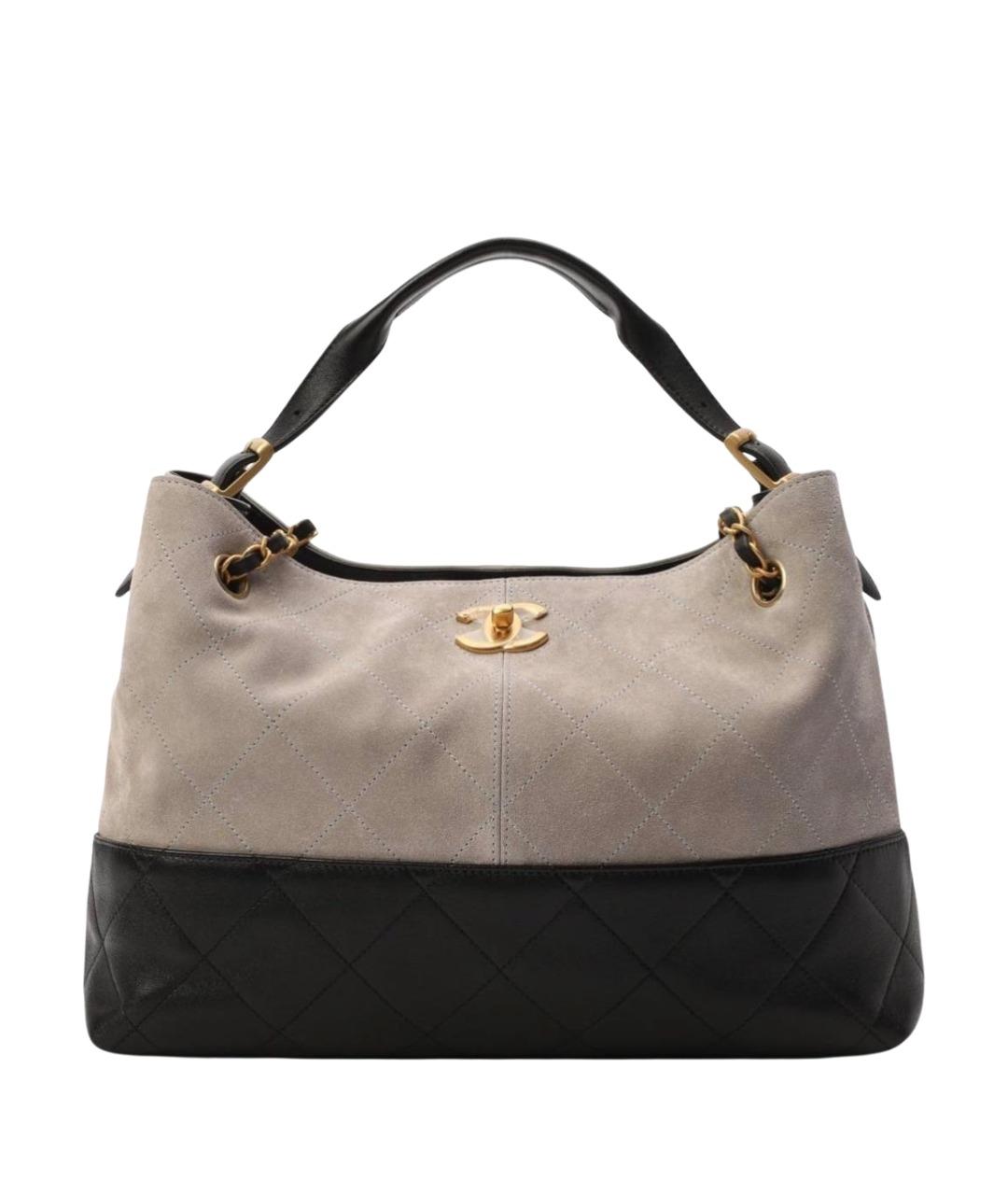 CHANEL Серая замшевая сумка через плечо, фото 1