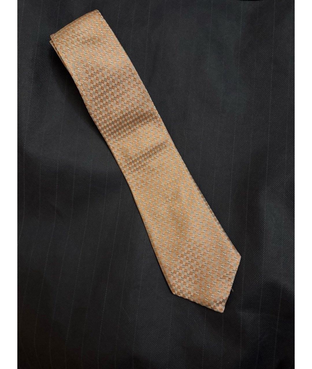 CANALI Золотой шелковый галстук, фото 6