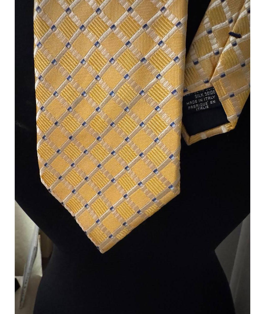 CANALI Желтый шелковый галстук, фото 2