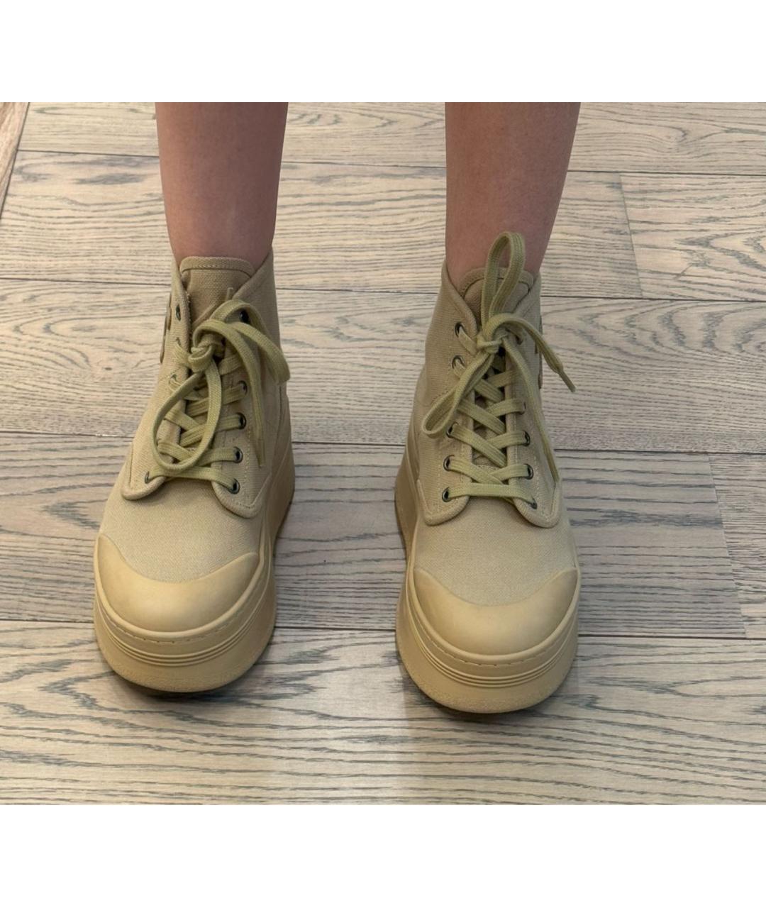CELINE Бежевые текстильные кеды, фото 6