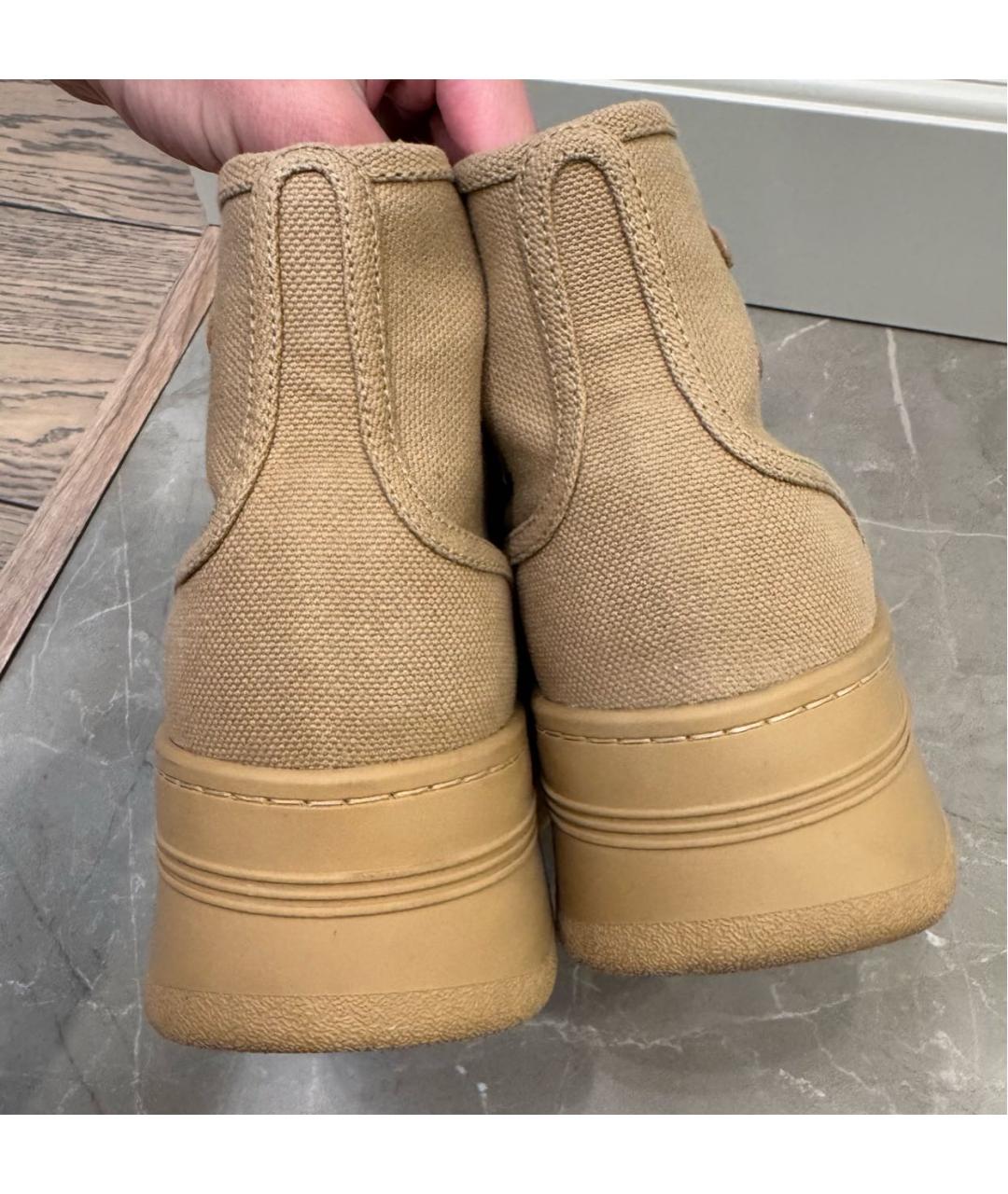 CELINE Бежевые текстильные кеды, фото 8