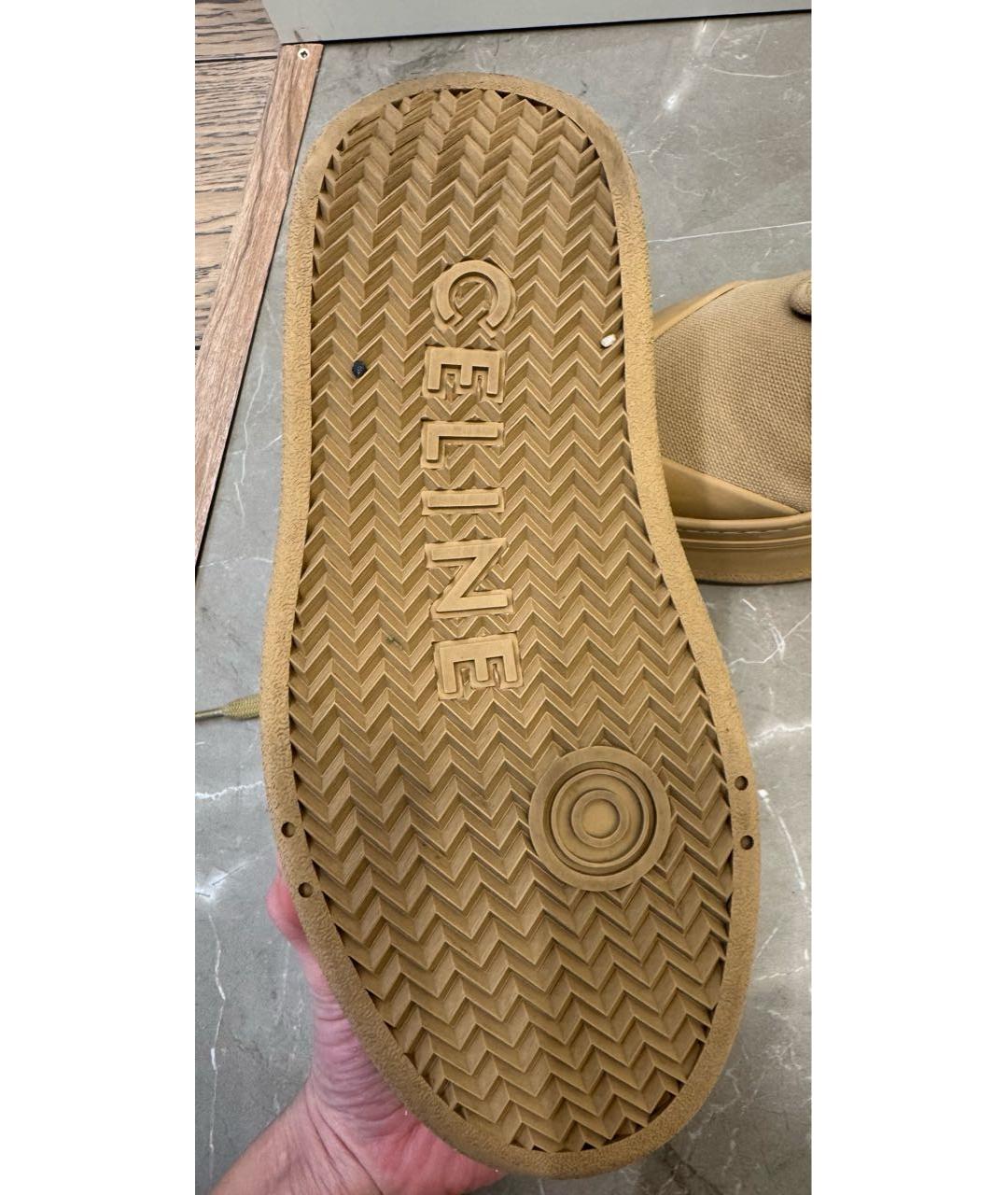 CELINE Бежевые текстильные кеды, фото 7