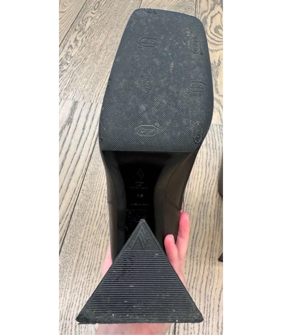 THE ATTICO Коричневые кожаные ботильоны, фото 6