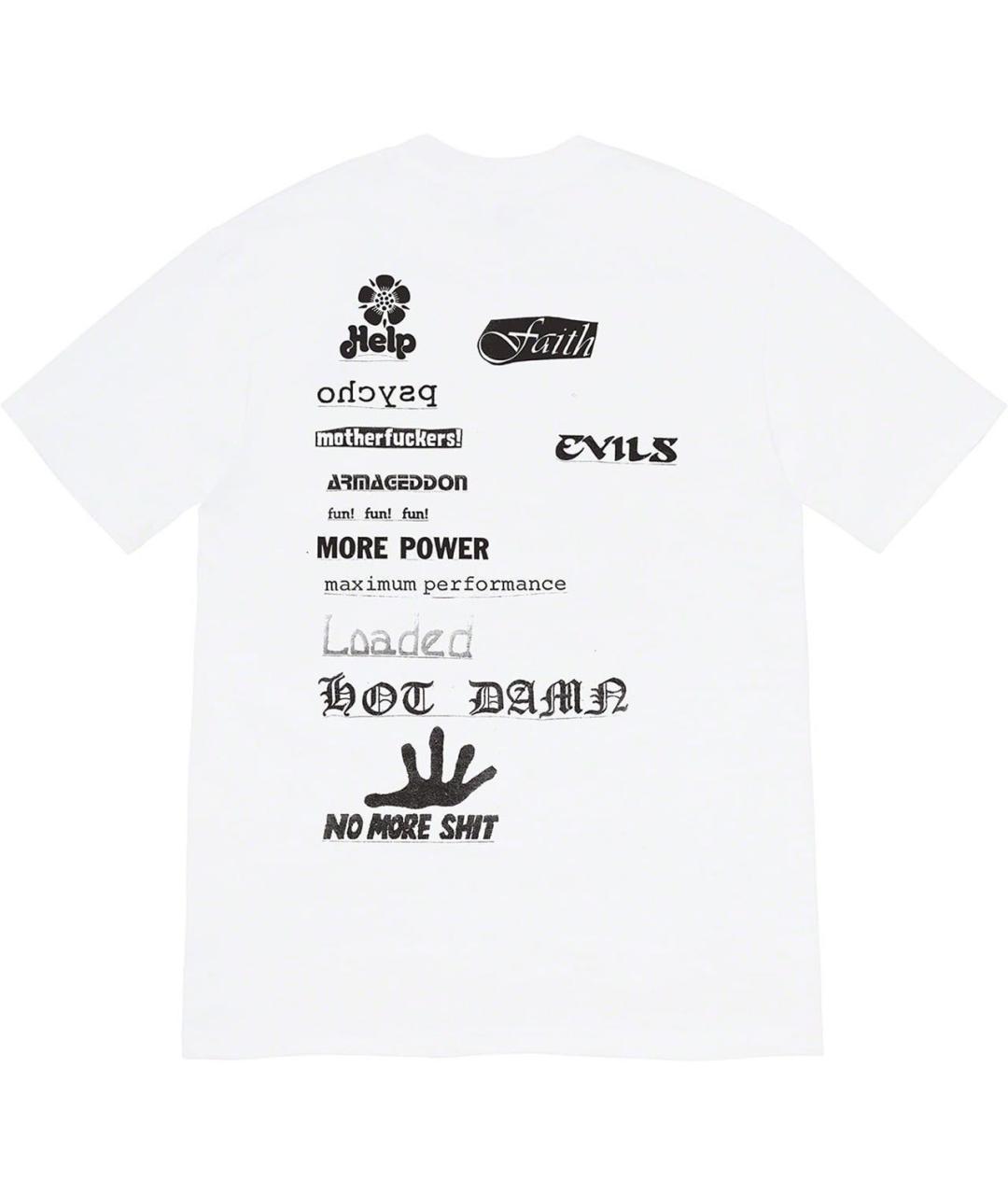 SUPREME Белая хлопковая футболка, фото 2