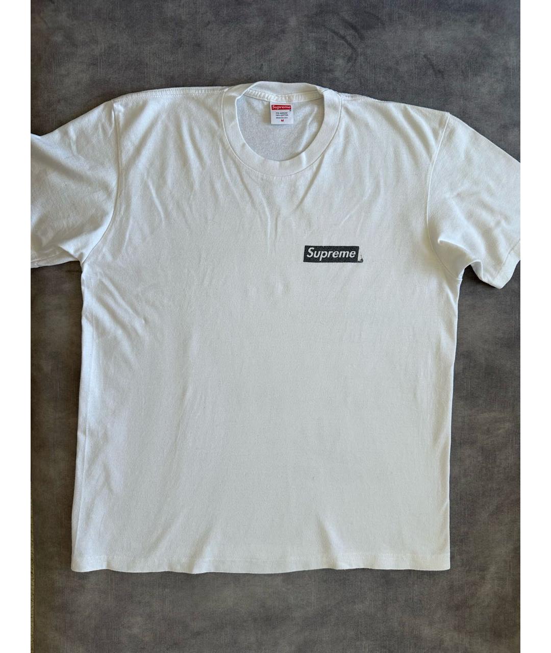 SUPREME Белая хлопковая футболка, фото 3
