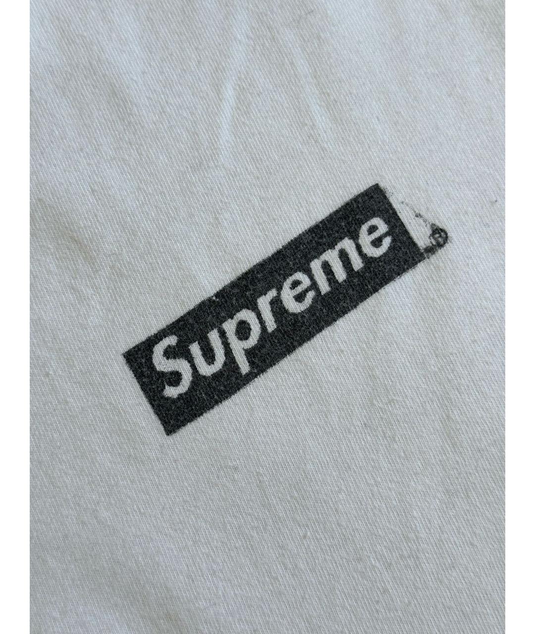 SUPREME Белая хлопковая футболка, фото 5