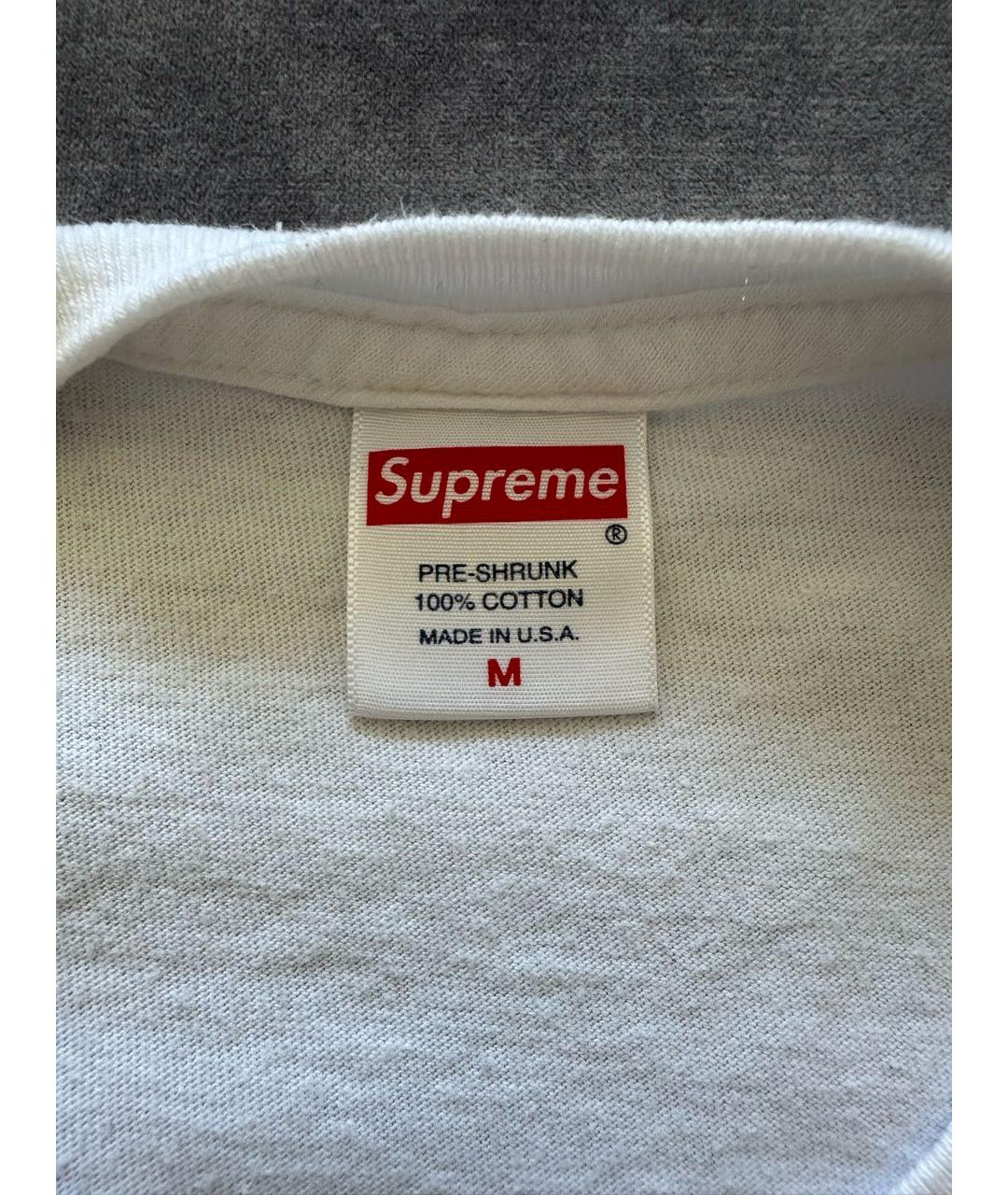 SUPREME Белая хлопковая футболка, фото 7