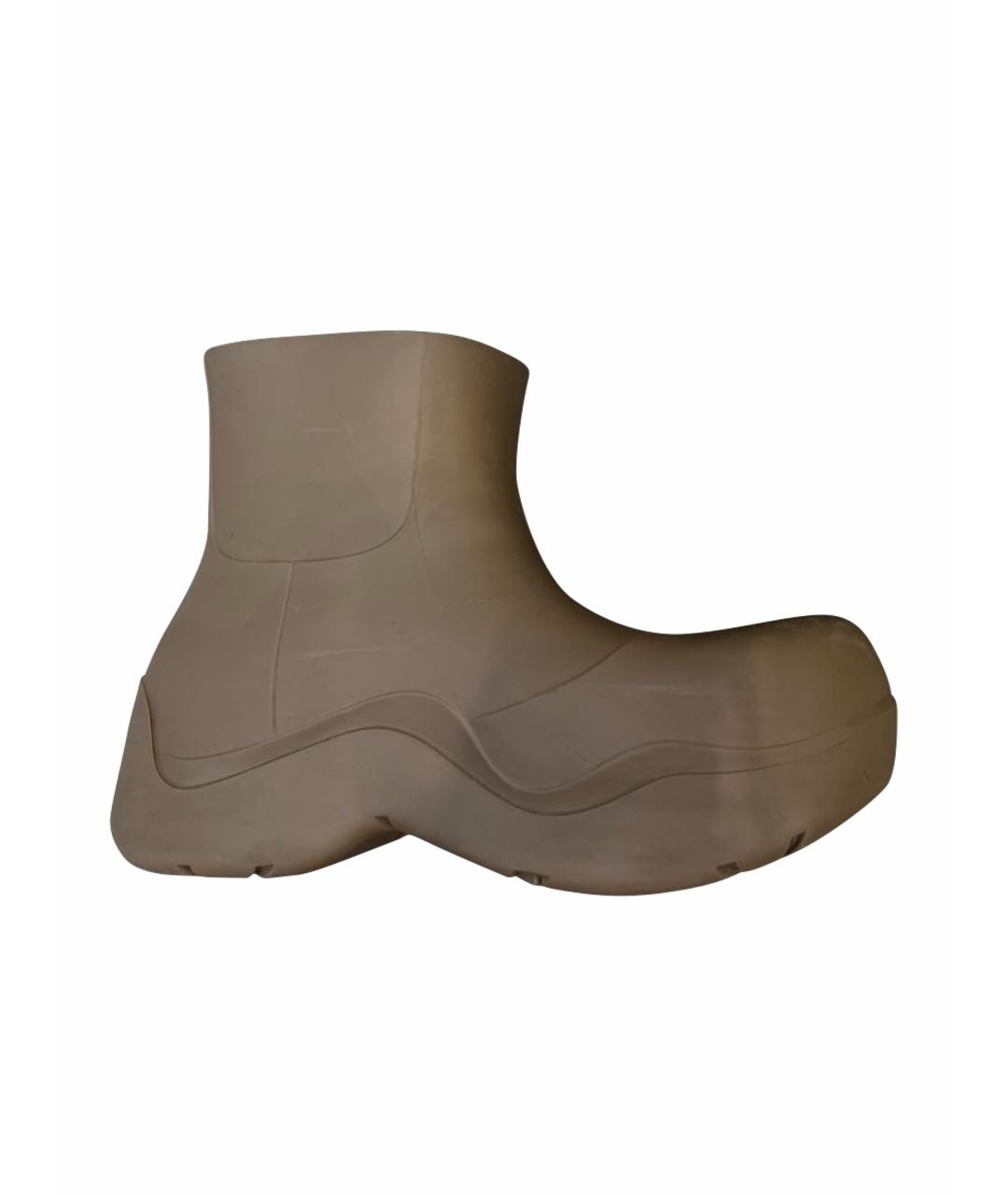 BOTTEGA VENETA Хаки резиновые полусапоги, фото 1