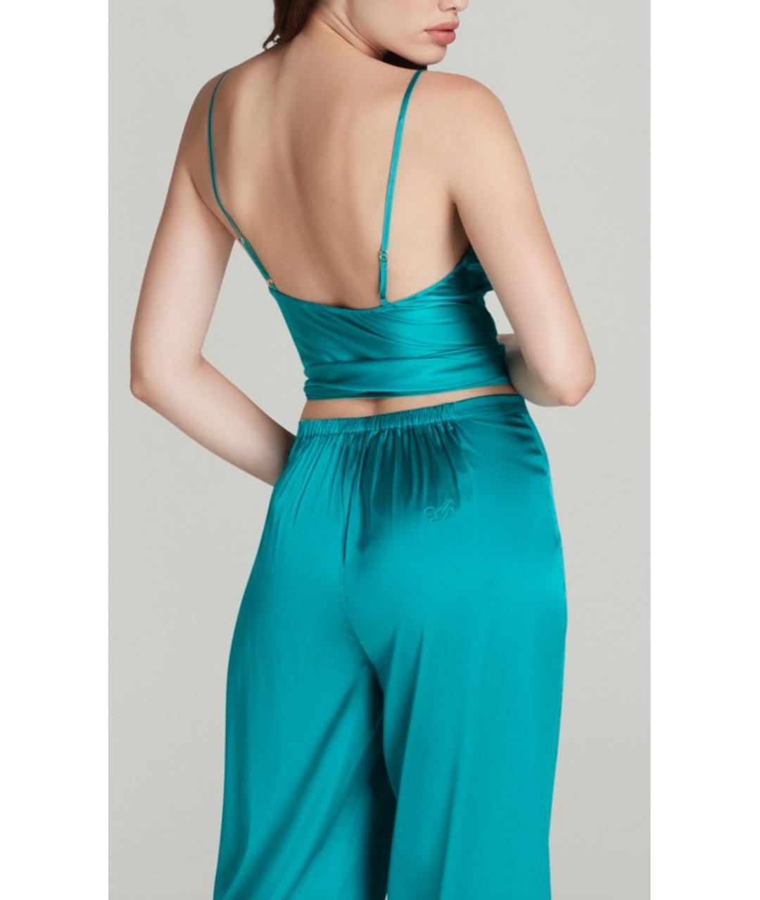 AGENT PROVOCATEUR Бирюзовая шелковая пижама, фото 5