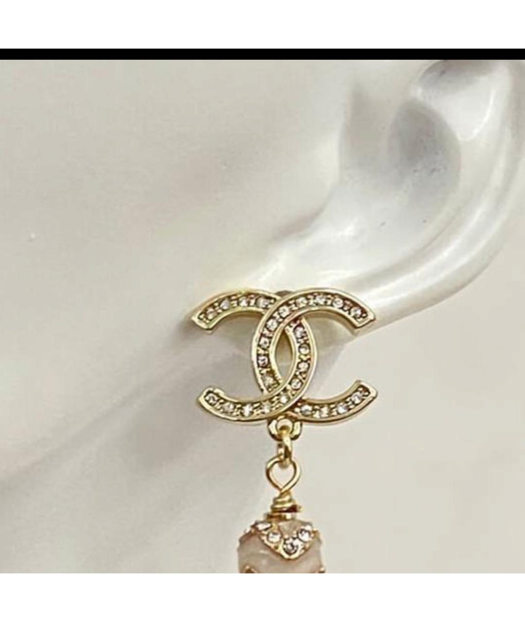 CHANEL Золотые металлические серьги, фото 2