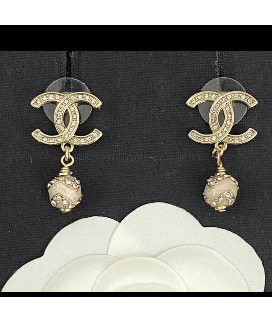 CHANEL Золотые металлические серьги, фото 4
