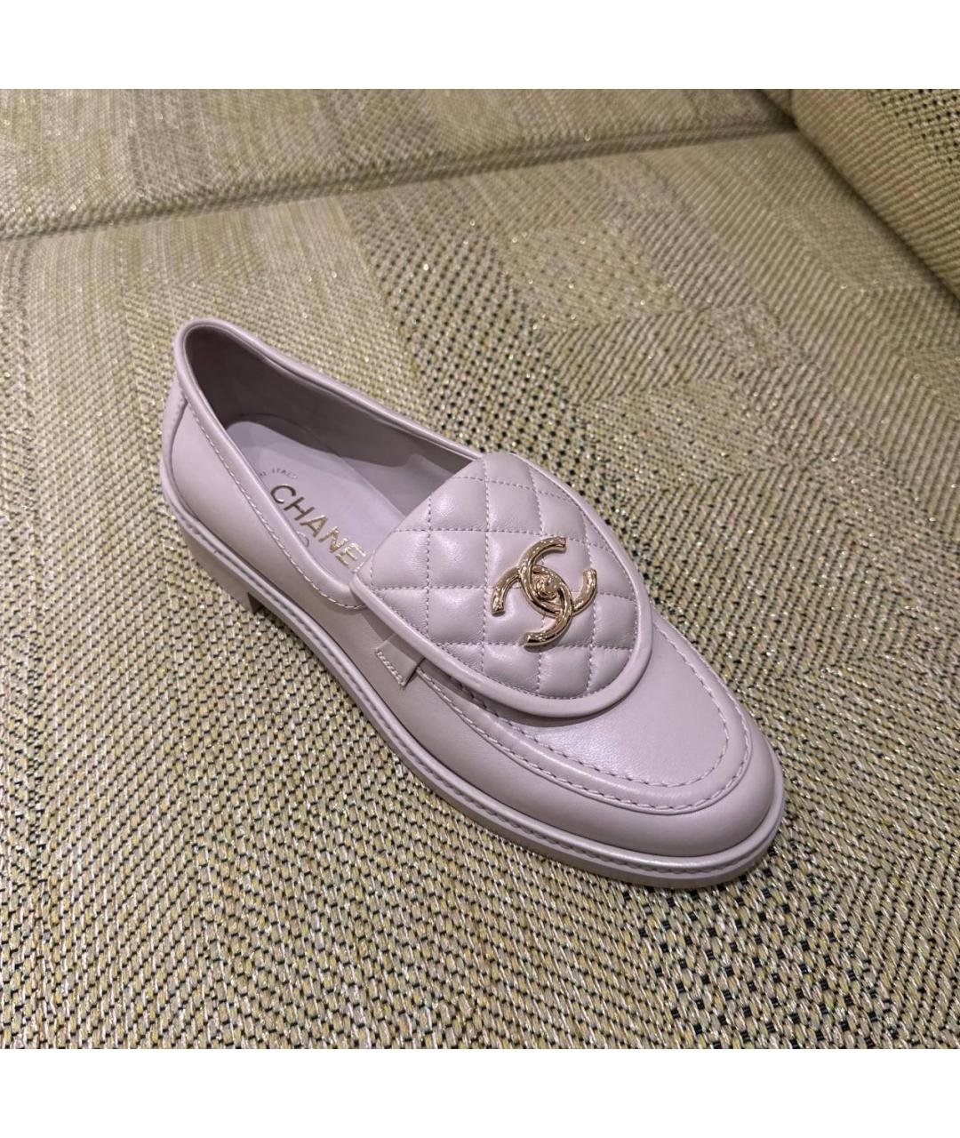 CHANEL Розовые кожаные лоферы, фото 2