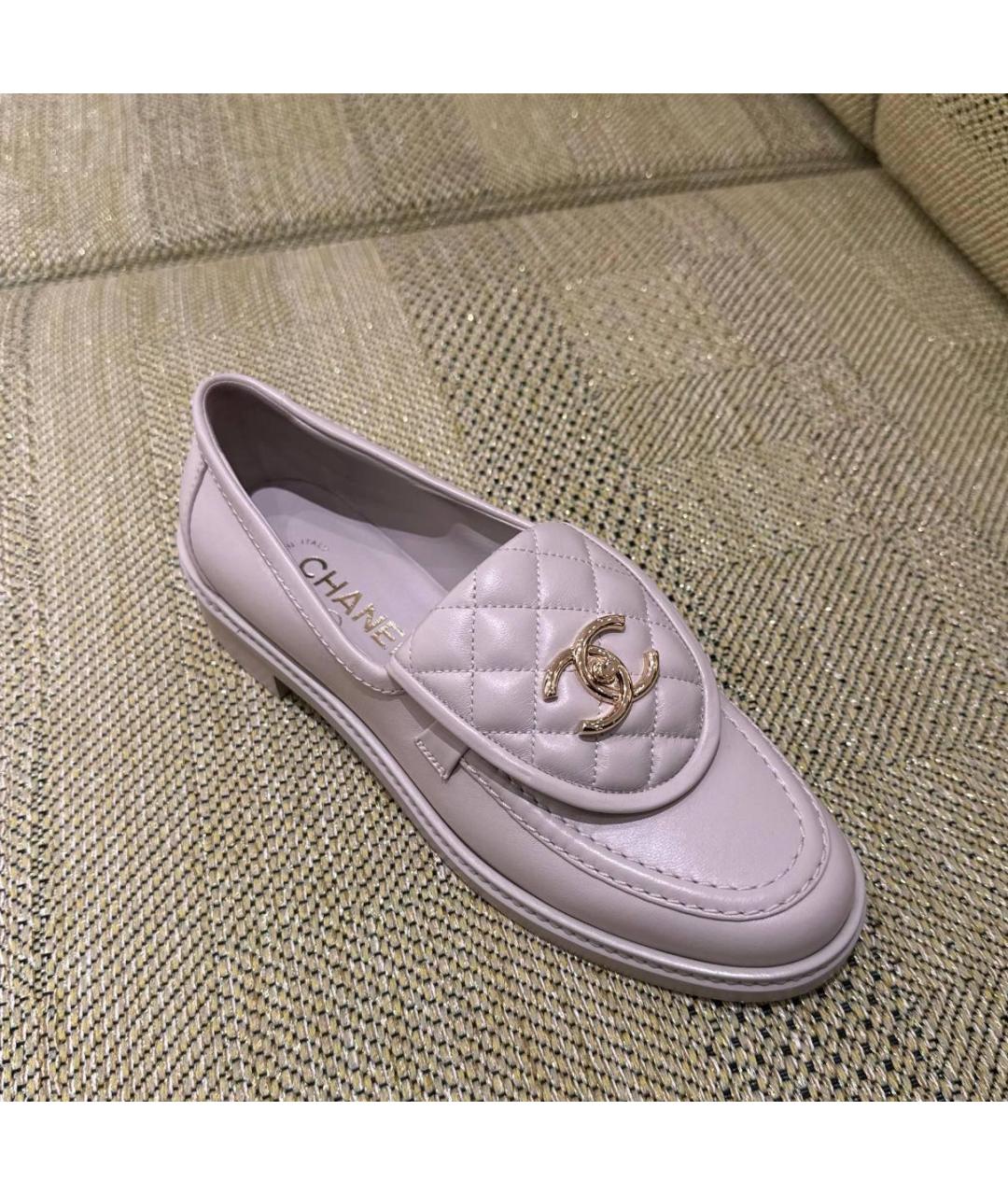 CHANEL Розовые кожаные лоферы, фото 3