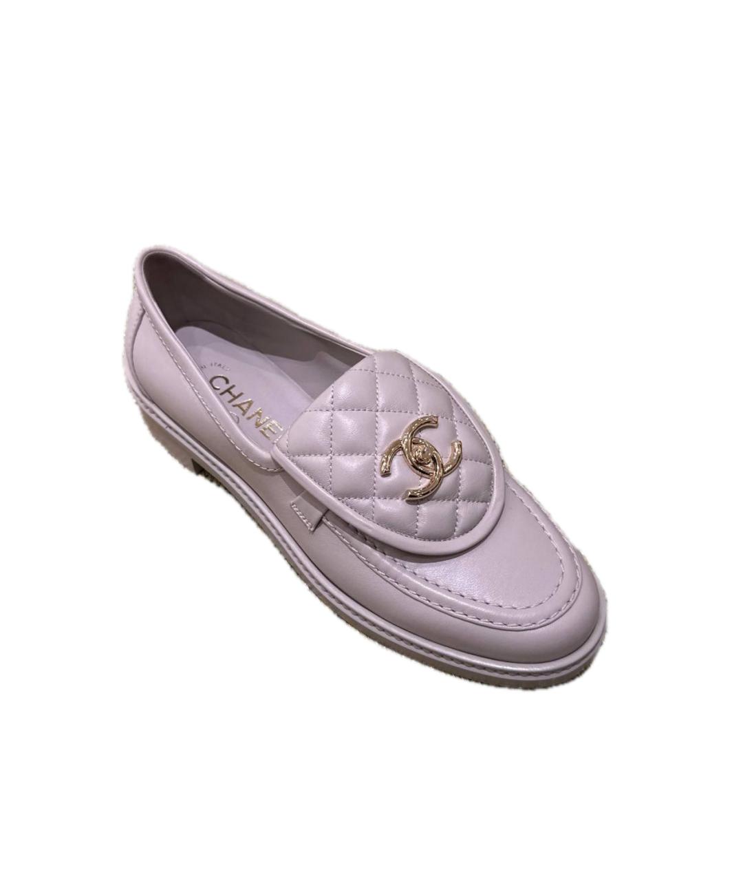 CHANEL Розовые кожаные лоферы, фото 1