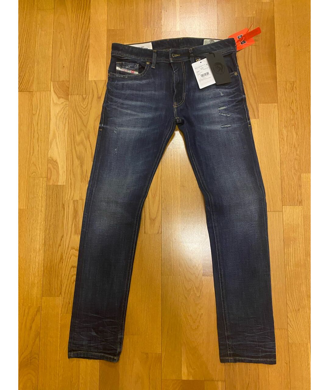 DIESEL Темно-синие хлопко-эластановые джинсы скинни, фото 4