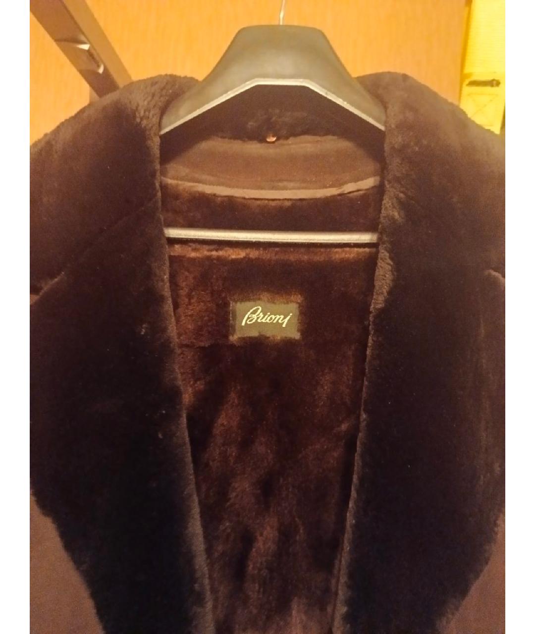 BRIONI Коричневая замшевая дубленка/шуба, фото 3