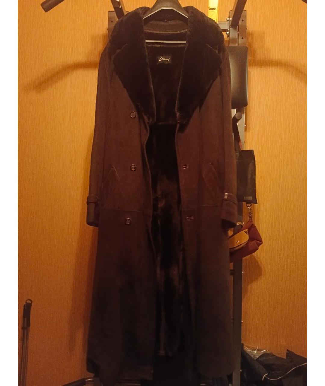 BRIONI Коричневая замшевая дубленка/шуба, фото 5