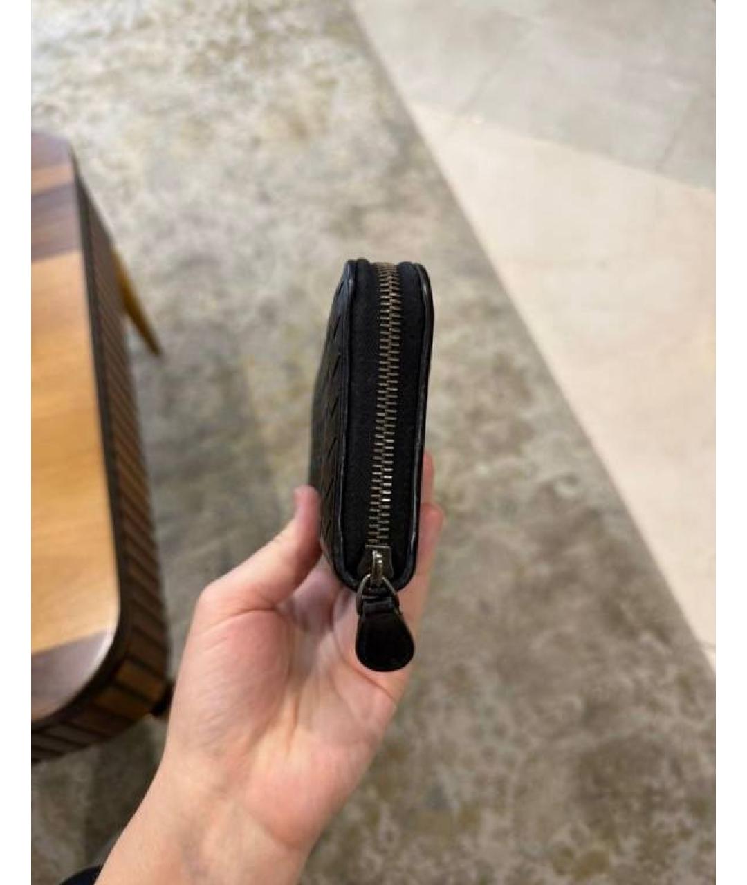 BOTTEGA VENETA Черный кожаный кошелек, фото 4