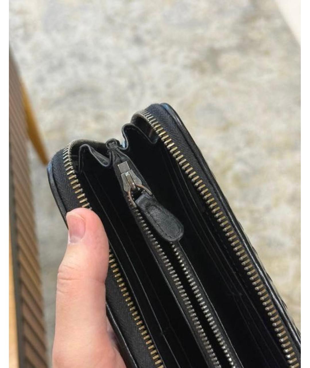 BOTTEGA VENETA Черный кожаный кошелек, фото 7