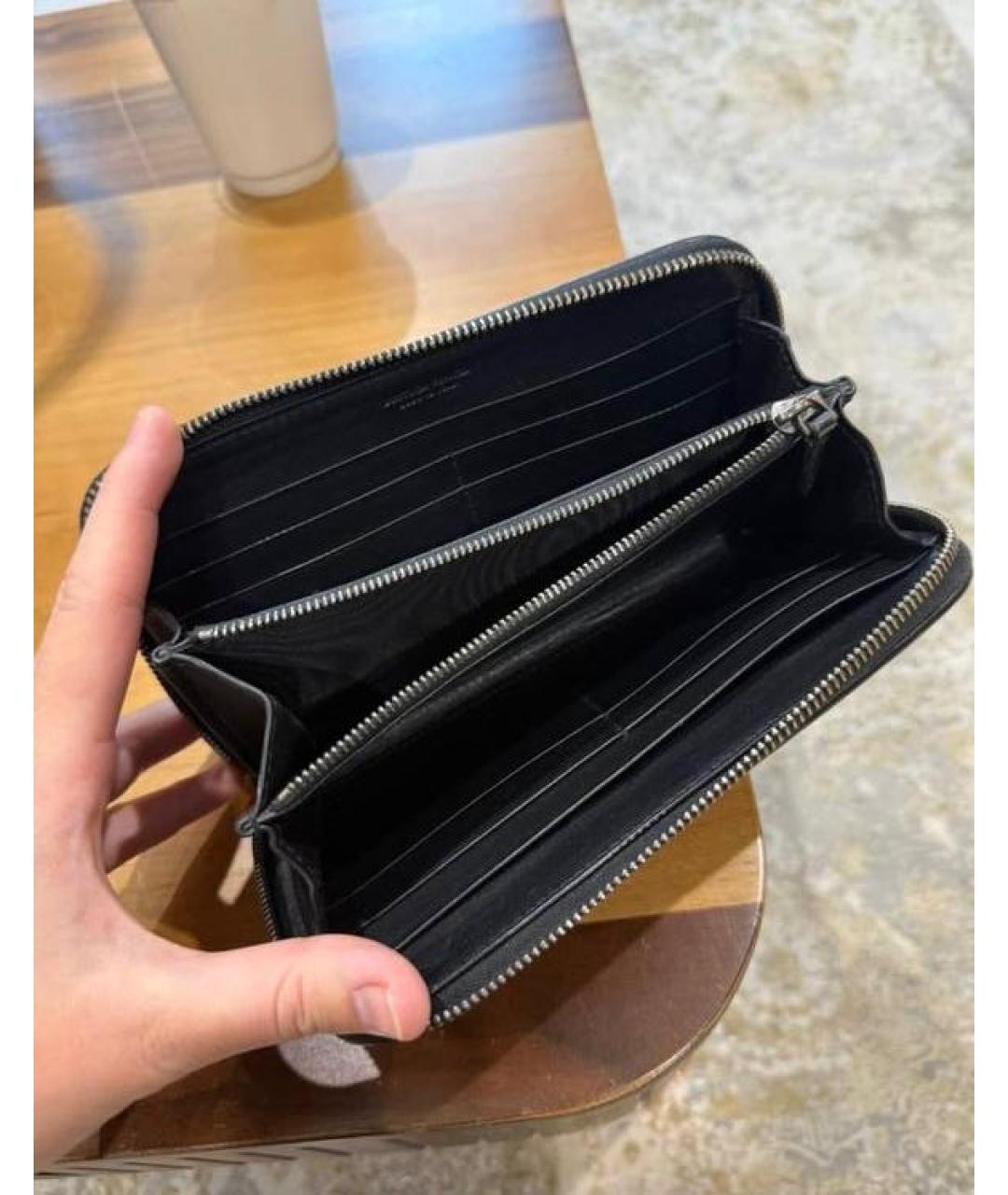 BOTTEGA VENETA Черный кожаный кошелек, фото 6