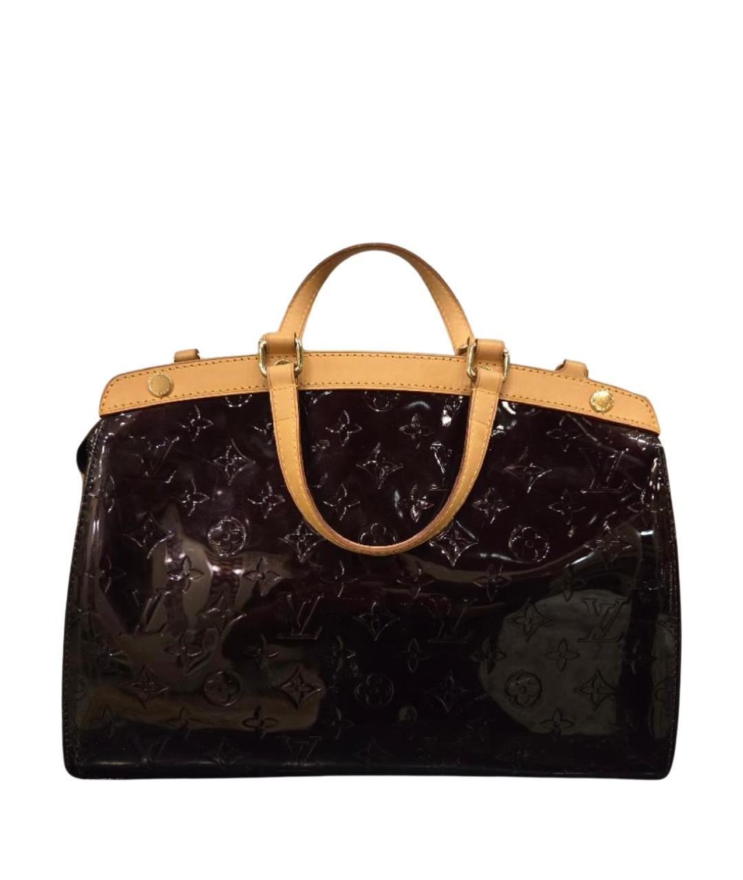 LOUIS VUITTON Коричневая сумка с короткими ручками из лакированной кожи, фото 1