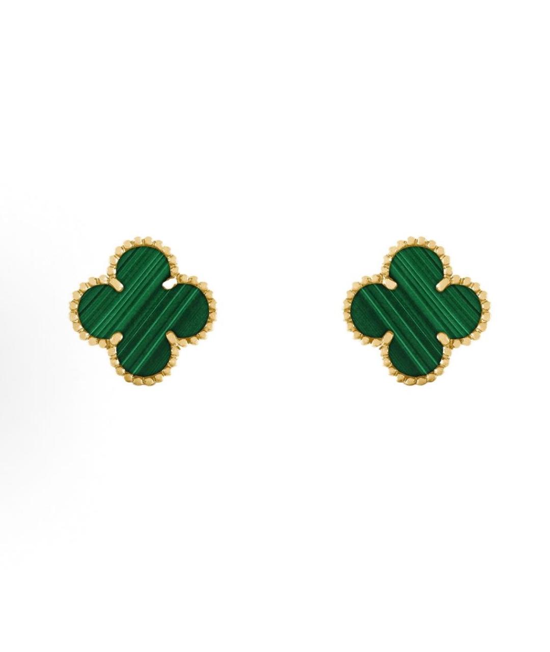 VAN CLEEF & ARPELS Зеленые серьги из желтого золота, фото 1