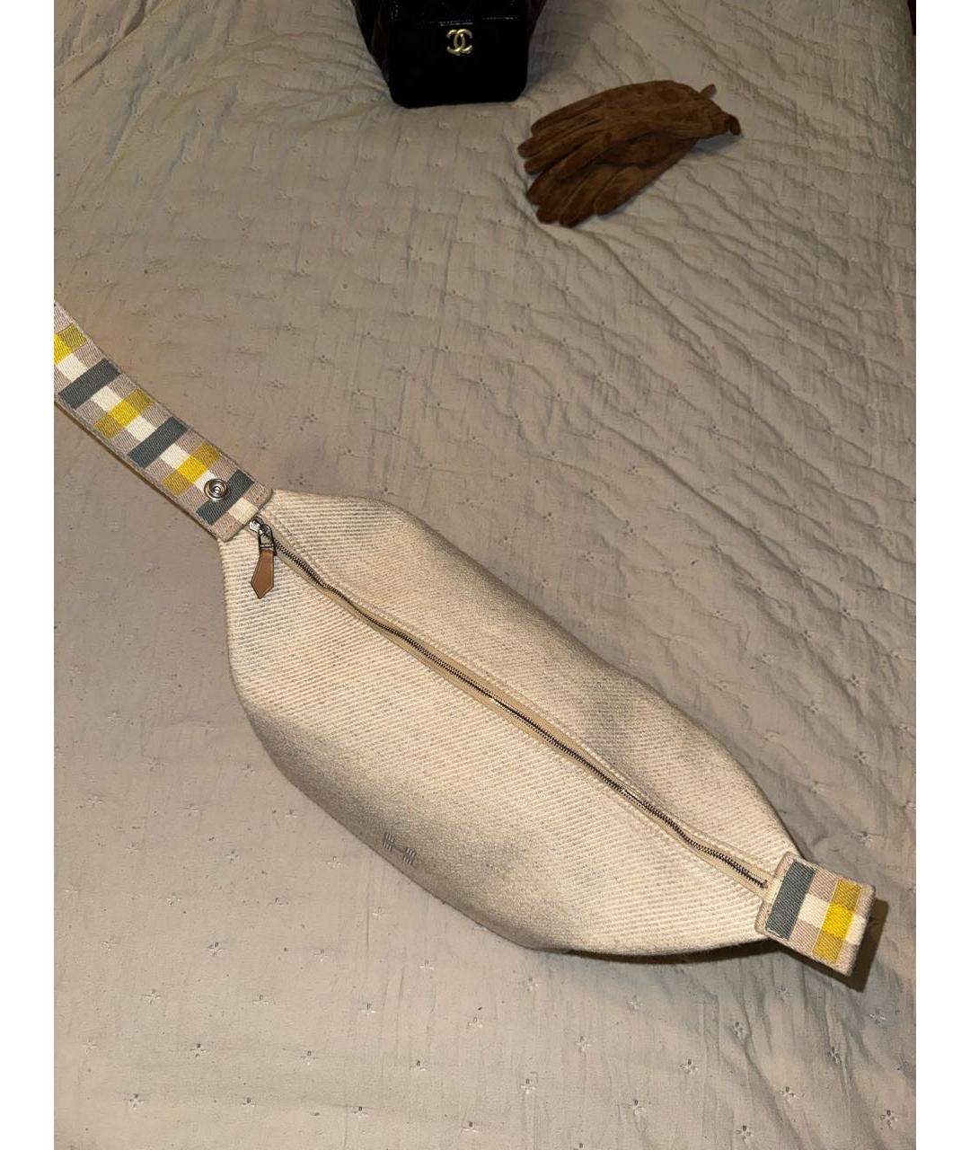 HERMES Бежевая хлопковая косметичка, фото 5