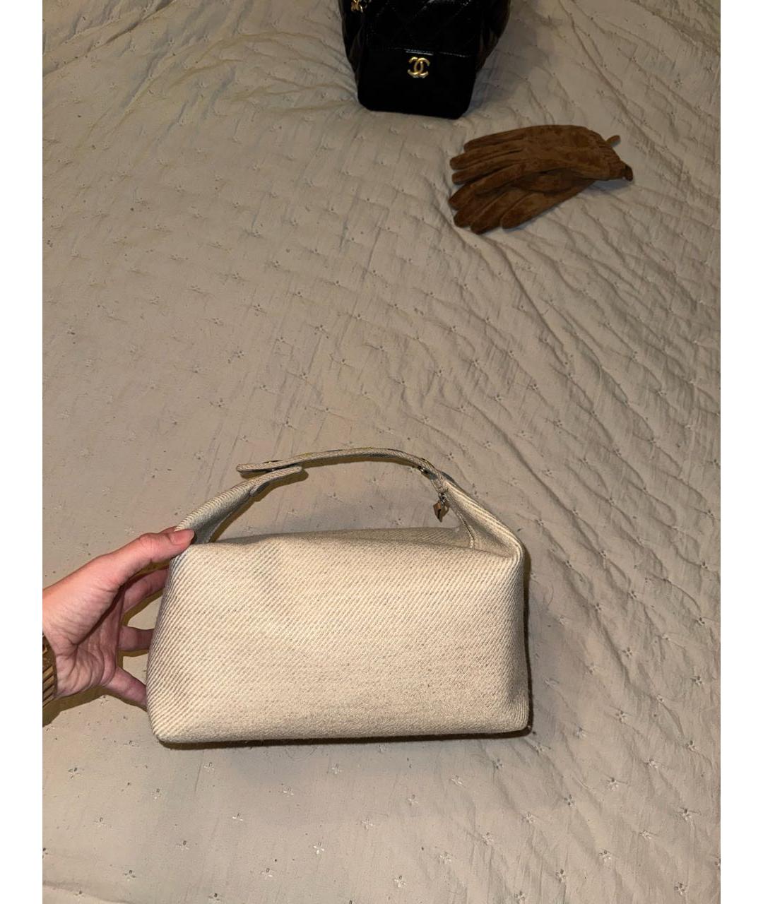 HERMES Бежевая хлопковая косметичка, фото 2