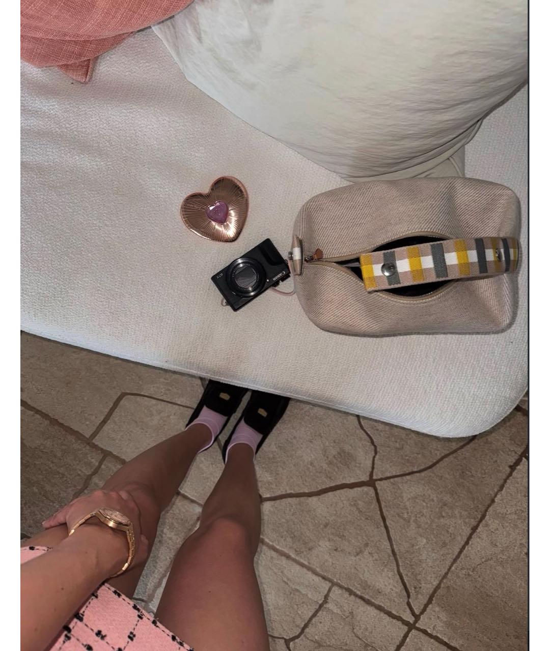 HERMES Бежевая хлопковая косметичка, фото 7