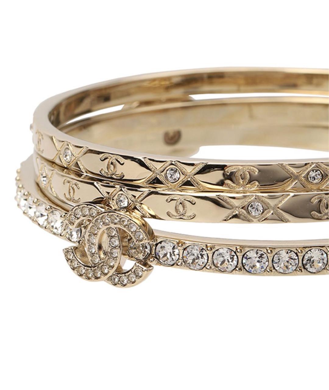 CHANEL Золотой металлический браслет, фото 3