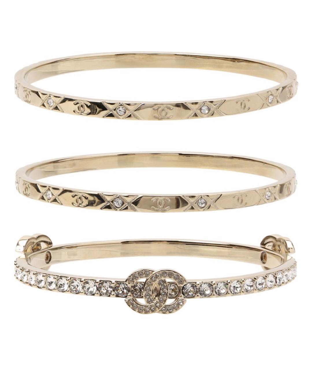 CHANEL Золотой металлический браслет, фото 1