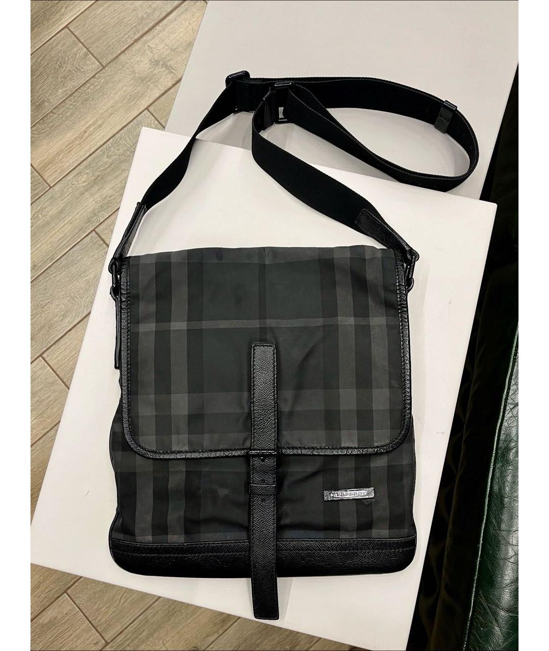 BURBERRY Черная тканевая сумка на плечо, фото 9