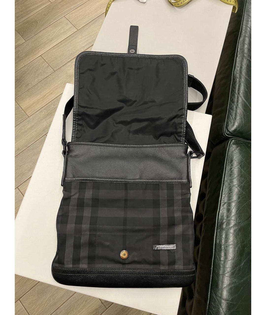 BURBERRY Черная тканевая сумка на плечо, фото 4