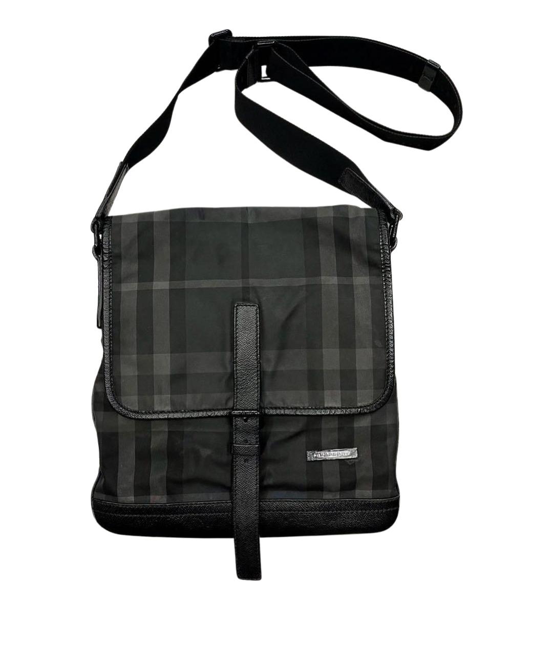 BURBERRY Черная тканевая сумка на плечо, фото 1