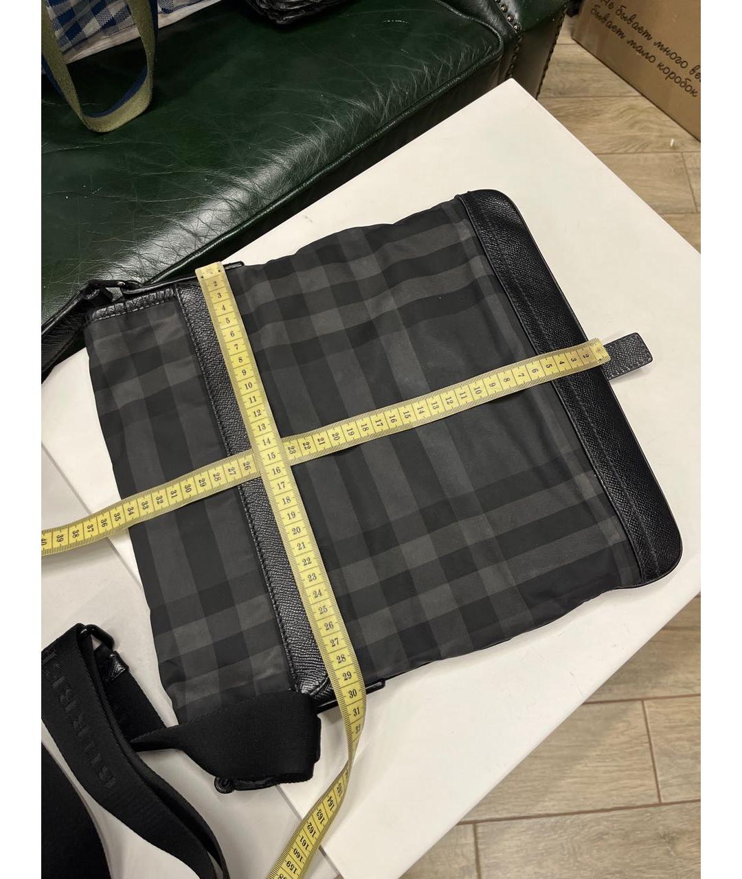 BURBERRY Черная тканевая сумка на плечо, фото 7