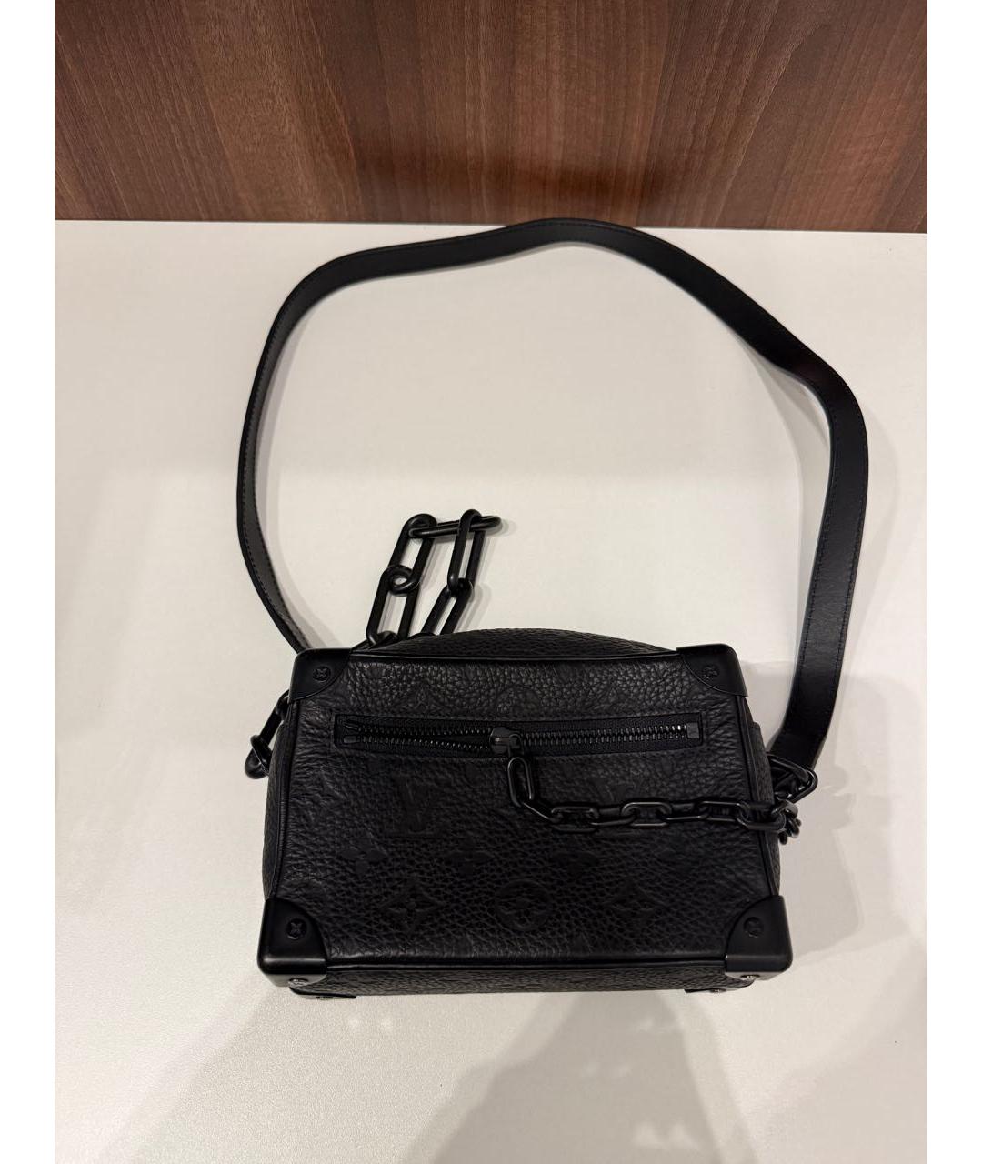 LOUIS VUITTON Черная кожаная сумка на плечо, фото 3