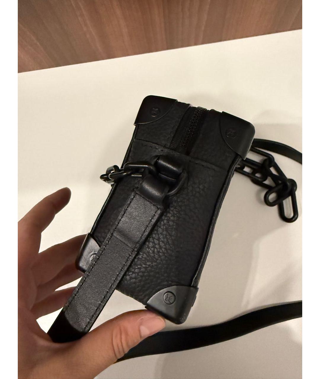 LOUIS VUITTON Черная кожаная сумка на плечо, фото 6