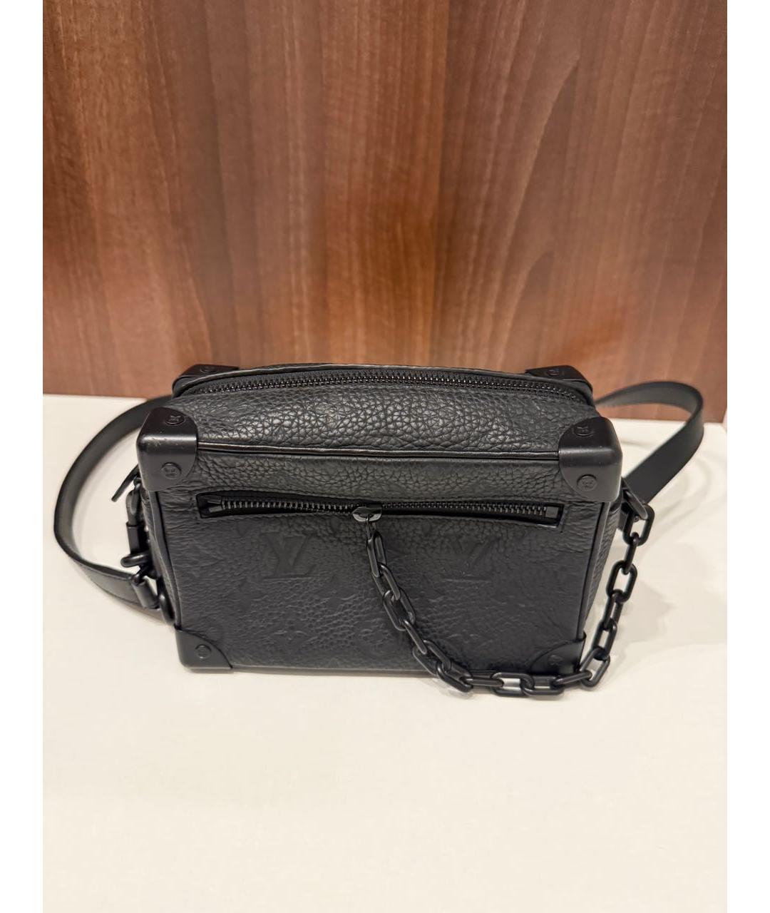 LOUIS VUITTON Черная кожаная сумка на плечо, фото 9