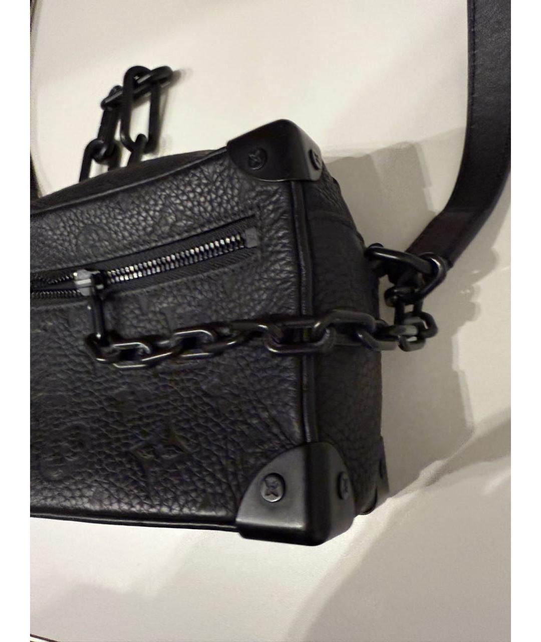 LOUIS VUITTON Черная кожаная сумка на плечо, фото 5