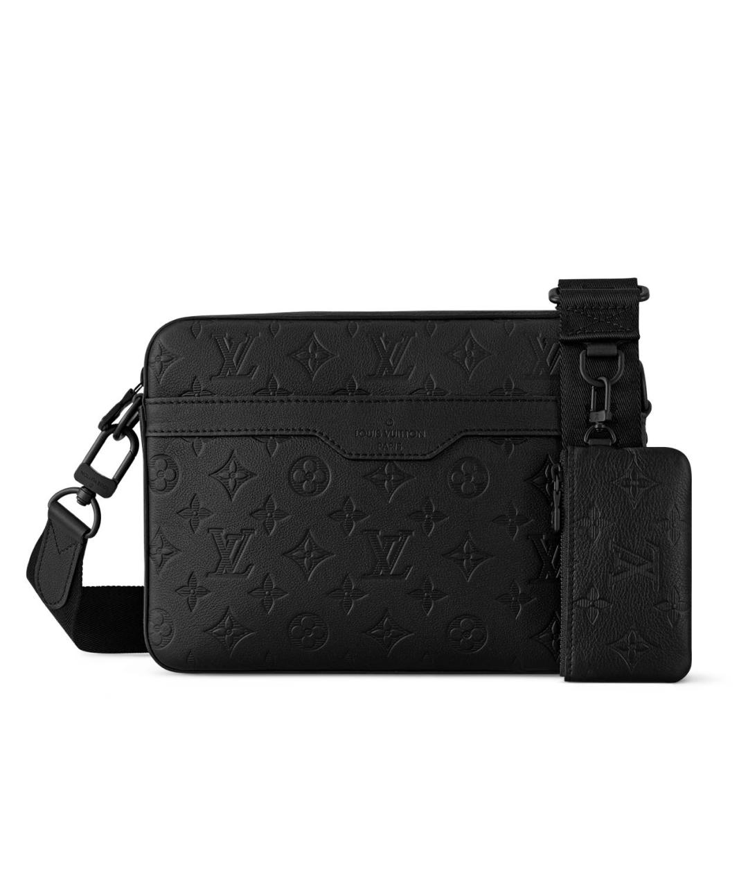 LOUIS VUITTON Черная кожаная сумка на плечо, фото 1