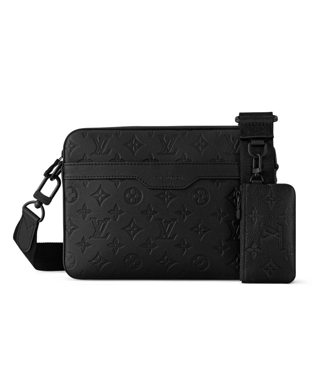 LOUIS VUITTON Черная кожаная сумка на плечо, фото 1