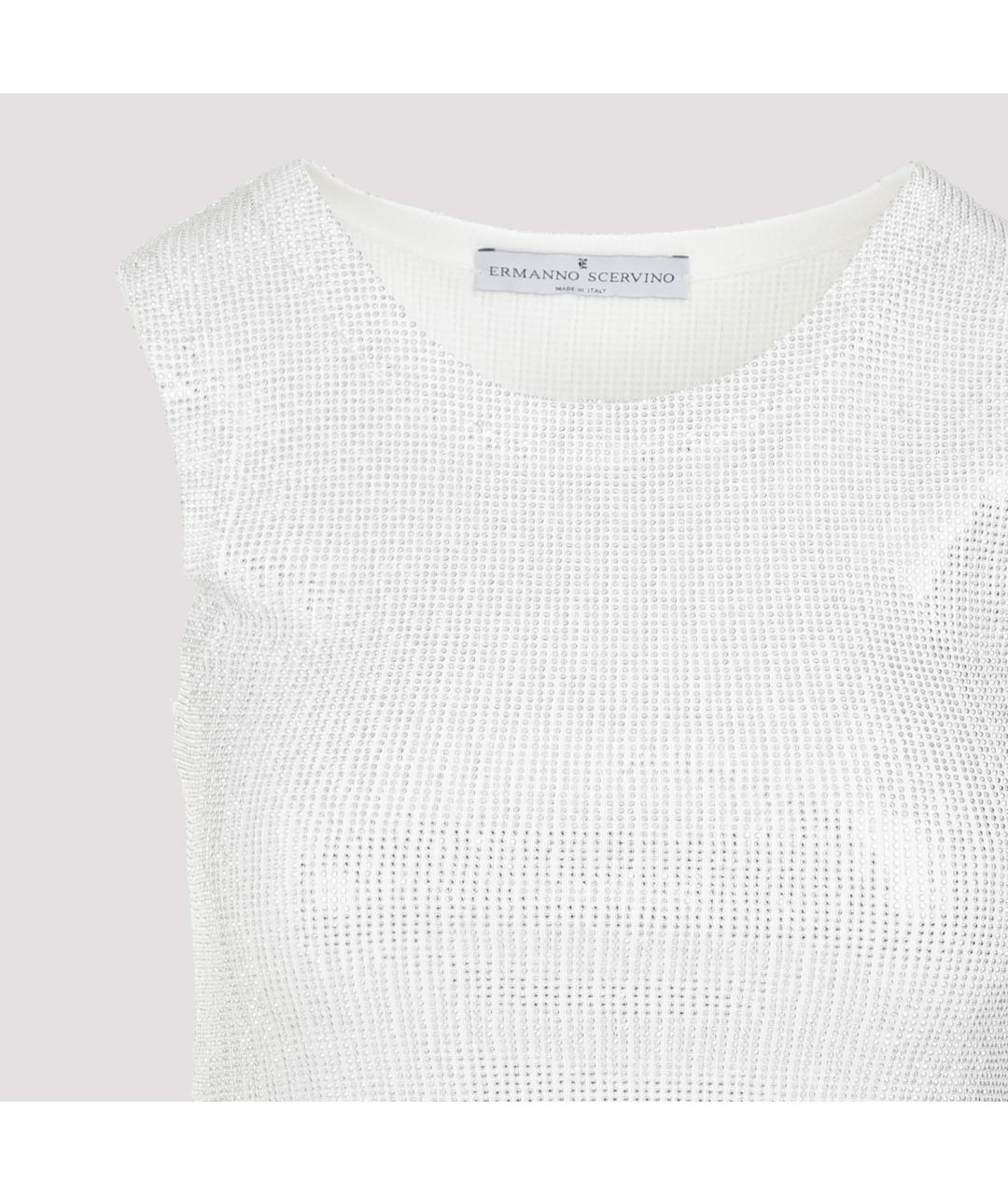 ERMANNO SCERVINO Белая хлопковая майка, фото 4