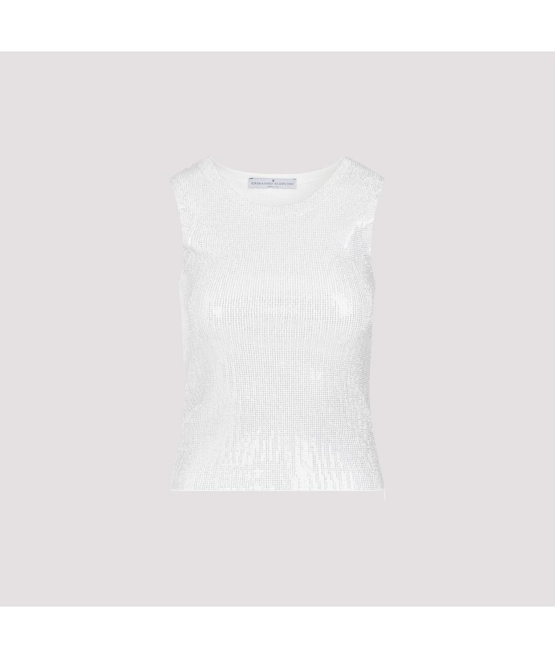 ERMANNO SCERVINO Белая хлопковая майка, фото 2