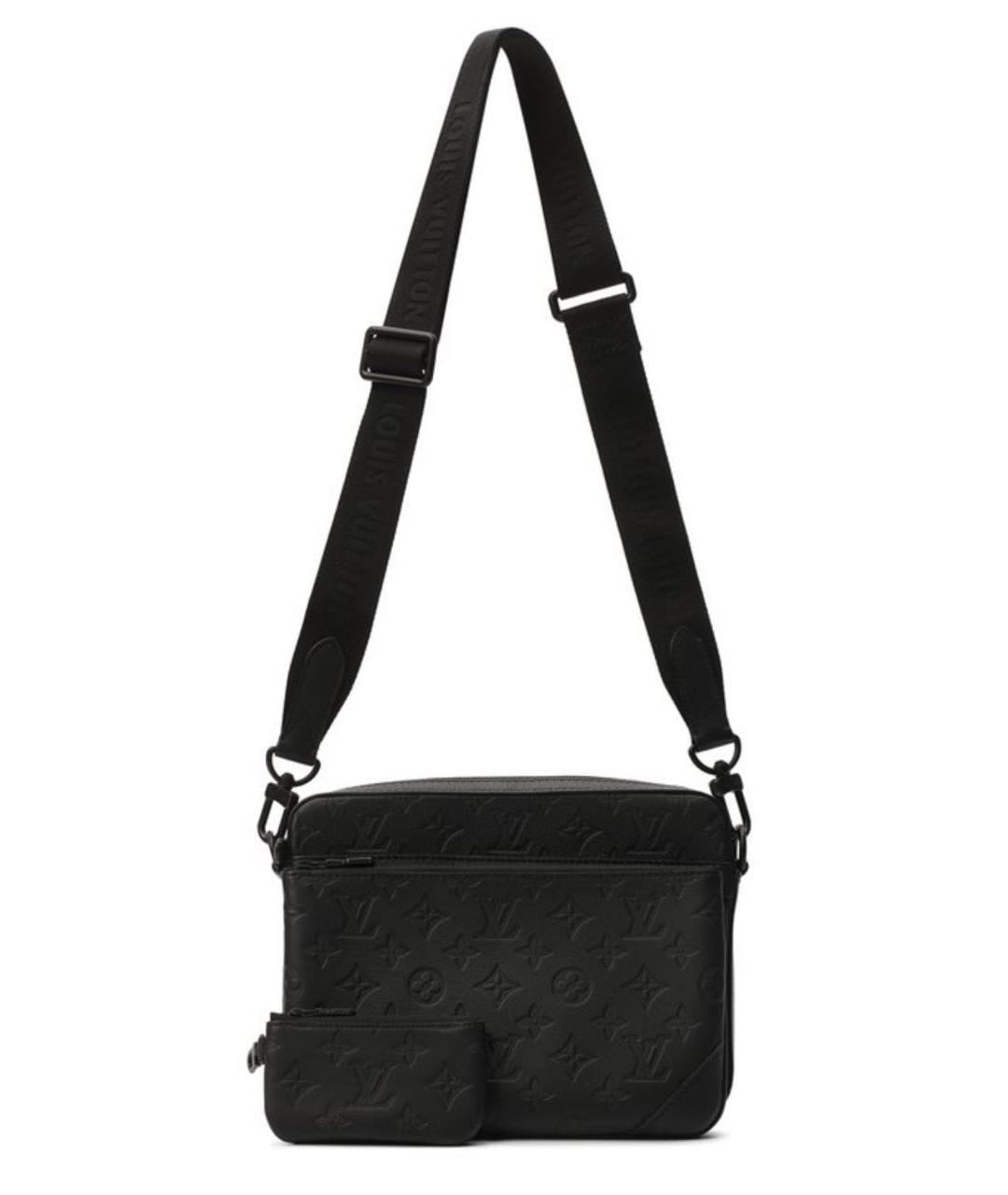 LOUIS VUITTON Черная кожаная сумка на плечо, фото 5