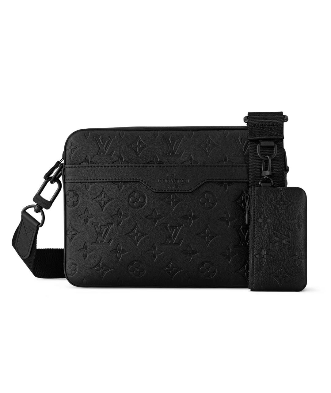 LOUIS VUITTON Черная кожаная сумка на плечо, фото 7