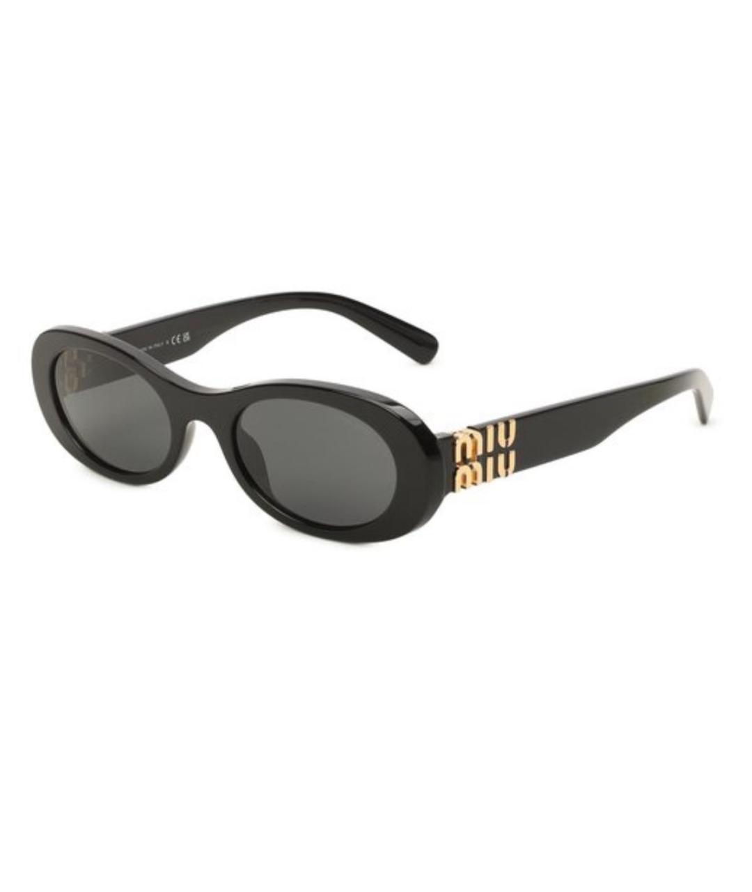 MIU MIU Черные пластиковые солнцезащитные очки, фото 1