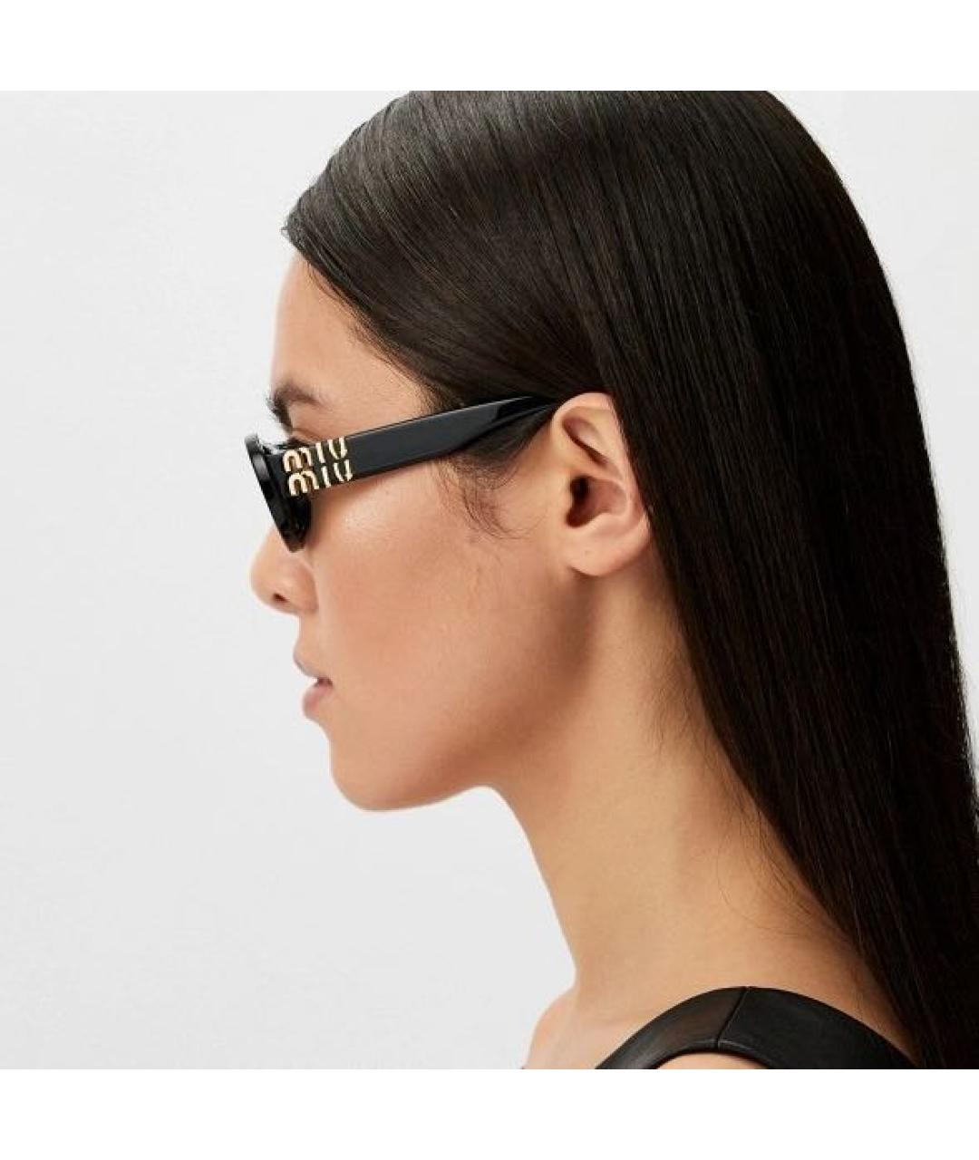 MIU MIU Черные пластиковые солнцезащитные очки, фото 3